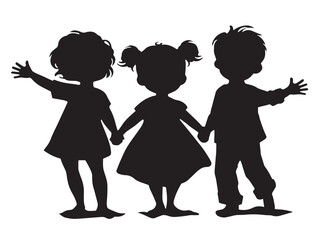 International Childrens Day silhouette icon vector illustration kids worldwide celebration