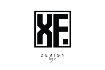 Obraz premium XF Double Letter Monogram Logo – Bold Square Typography Initials for Modern Branding, Identity & Professional Design