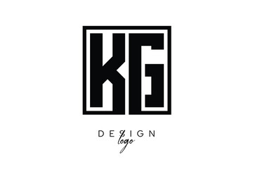 KG Double Letter Monogram Logo &ndash; Bold Square Typography Initials for Modern Branding, Identity & Professional Design