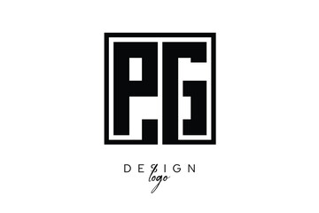 PG Double Letter Monogram Logo – Bold Square Typography Initials for Modern Branding, Identity & Professional Design
