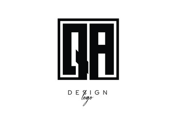 QA Double Letter Monogram Logo – Bold Square Typography Initials for Modern Branding, Identity & Professional Design