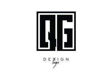 QG Double Letter Monogram Logo – Bold Square Typography Initials for Modern Branding, Identity & Professional Design