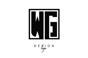 WG Double Letter Monogram Logo – Bold Square Typography Initials for Modern Branding, Identity & Professional Design