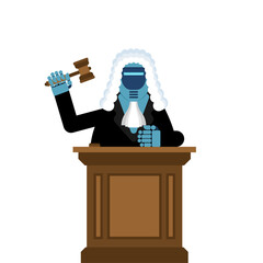 AI robot judge holding a gavel, symbolizing artificial intelligence in law, court, and digital justice. Perfect for legal, futuristic, and technology projects.