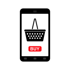 smartphone with a shopping cart, symbol of online shopping, mobile commerce, and digital economy. Perfect for e-commerce, retail, and finance projects.
