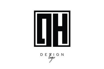 DH Double Letter Monogram Logo – Bold Square Typography Initials for Modern Branding, Identity & Professional Design