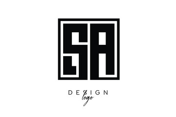SA Double Letter Monogram Logo – Bold Square Typography Initials for Modern Branding, Identity & Professional Design