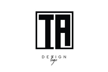 TA Double Letter Monogram Logo – Bold Square Typography Initials for Modern Branding, Identity & Professional Design