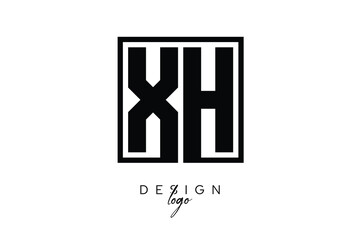 XH Double Letter Monogram Logo – Bold Square Typography Initials for Modern Branding, Identity & Professional Design