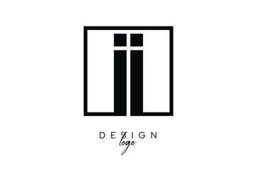 II Double Letter Monogram Logo – Bold Square Typography Initials for Modern Branding, Identity & Professional Design