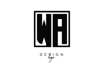 WA Double Letter Monogram Logo – Bold Square Typography Initials for Modern Branding, Identity & Professional Design