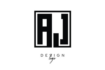 AJ Double Letter Monogram Logo – Bold Square Typography Initials for Modern Branding, Identity & Professional Design