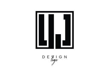 VJ Double Letter Monogram Logo – Bold Square Typography Initials for Modern Branding, Identity & Professional Design