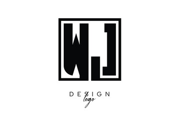 WJ Double Letter Monogram Logo – Bold Square Typography Initials for Modern Branding, Identity & Professional Design