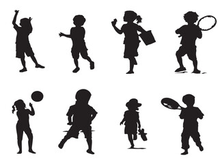 Kids Activities silhouette icon vector illustration solid black creative fun for kids
