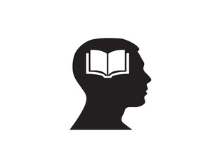 Knowledge silhouette icon vector illustration solid black intellect and understanding symbol