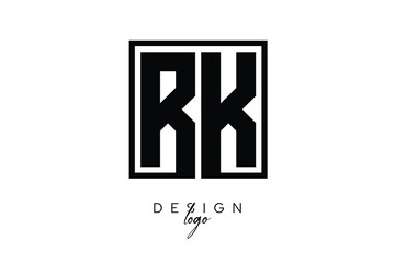 RK Double Letter Monogram Logo – Bold Square Typography Initials for Modern Branding, Identity & Professional Design
