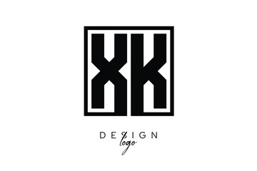 XK Double Letter Monogram Logo – Bold Square Typography Initials for Modern Branding, Identity & Professional Design