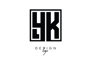 YK Double Letter Monogram Logo – Bold Square Typography Initials for Modern Branding, Identity & Professional Design