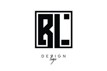 BL Double Letter Monogram Logo – Bold Square Typography Initials for Modern Branding, Identity & Professional Design