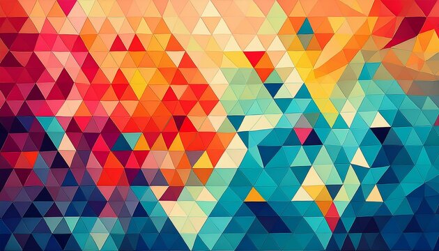 abstract colorful geometric triangle pattern background - Powered by Adobe