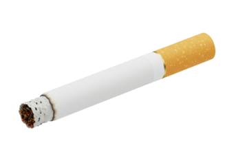 Isolated Burning Cigarette for Smoking Health Effects Awareness and Advertising