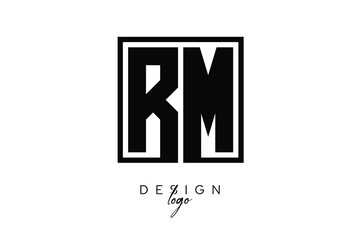 RM Double Letter Monogram Logo – Bold Square Typography Initials for Modern Branding, Identity & Professional Design