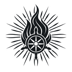 Black Colour holy flame Vector Illustration, Solid White Background (3).eps