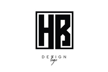 HB Double Letter Monogram Logo – Bold Square Typography Initials for Modern Branding, Identity & Professional Design