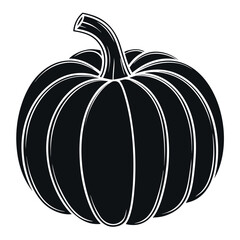 Black Colour pumpkin Vector Illustration, Solid White Background (2).eps