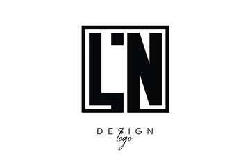 LN Double Letter Monogram Logo – Bold Square Typography Initials for Modern Branding, Identity & Professional Design