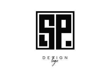 Fototapeta premium SP Double Letter Monogram Logo – Bold Square Typography Initials for Modern Branding, Identity & Professional Design