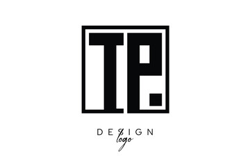 TP Double Letter Monogram Logo – Bold Square Typography Initials for Modern Branding, Identity & Professional Design