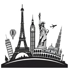 Obraz premium eiffel tower silhouette