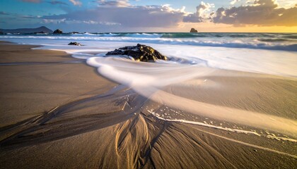 Sandy beach at sunrise