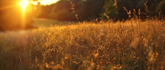 sunset on the meadow landscaped.