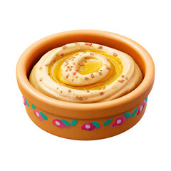 Creamy Hummus in Rustic Bowl with Mediterranean Dip.