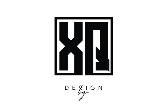 XQ Double Letter Monogram Logo &ndash; Bold Square Typography Initials for Modern Branding, Identity & Professional Design