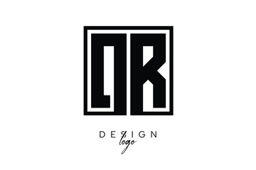 DR Double Letter Monogram Logo – Bold Square Typography Initials for Modern Branding, Identity & Professional Design