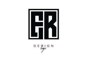 ER Double Letter Monogram Logo – Bold Square Typography Initials for Modern Branding, Identity & Professional Design