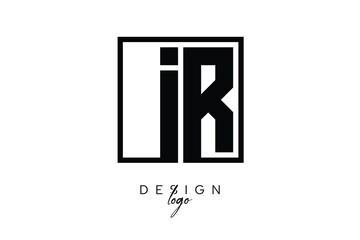 IR Double Letter Monogram Logo – Bold Square Typography Initials for Modern Branding, Identity & Professional Design