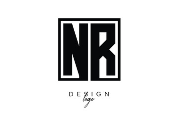 NR Double Letter Monogram Logo – Bold Square Typography Initials for Modern Branding, Identity & Professional Design