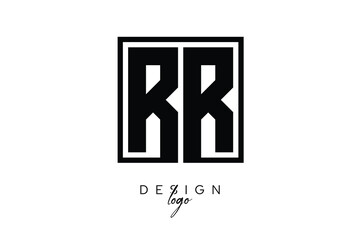 RR Double Letter Monogram Logo – Bold Square Typography Initials for Modern Branding, Identity & Professional Design
