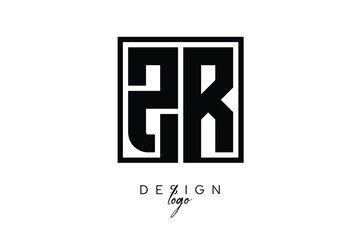 Obraz premium ZR Double Letter Monogram Logo – Bold Square Typography Initials for Modern Branding, Identity & Professional Design