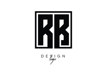 Fototapeta premium BB Double Letter Monogram Logo – Bold Square Typography Initials for Modern Branding, Identity & Professional Design