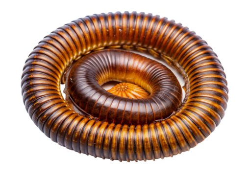 Millipedes isolated on transparent background. The top view of a living Millipedes, high resolution images shot in a studio room. - Powered by Adobe