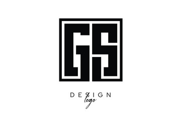 GS Double Letter Monogram Logo – Bold Square Typography Initials for Modern Branding, Identity & Professional Design