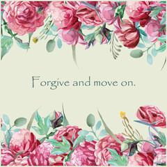 Forgive and Move On &ndash; Inspirational Quote Typography with Elegant Gradient Background Vector Illustration.