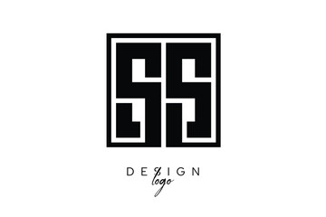 SS Double Letter Monogram Logo – Bold Square Typography Initials for Modern Branding, Identity & Professional Design