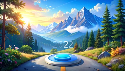 Scenic mountain landscape with 2022